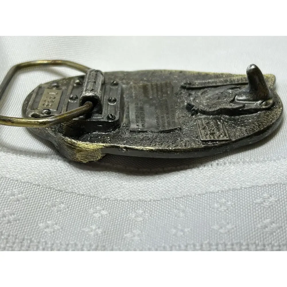 Vintage Coon Hunting Raccoon Belt Buckle Brass The Great American Buckle Co USA
